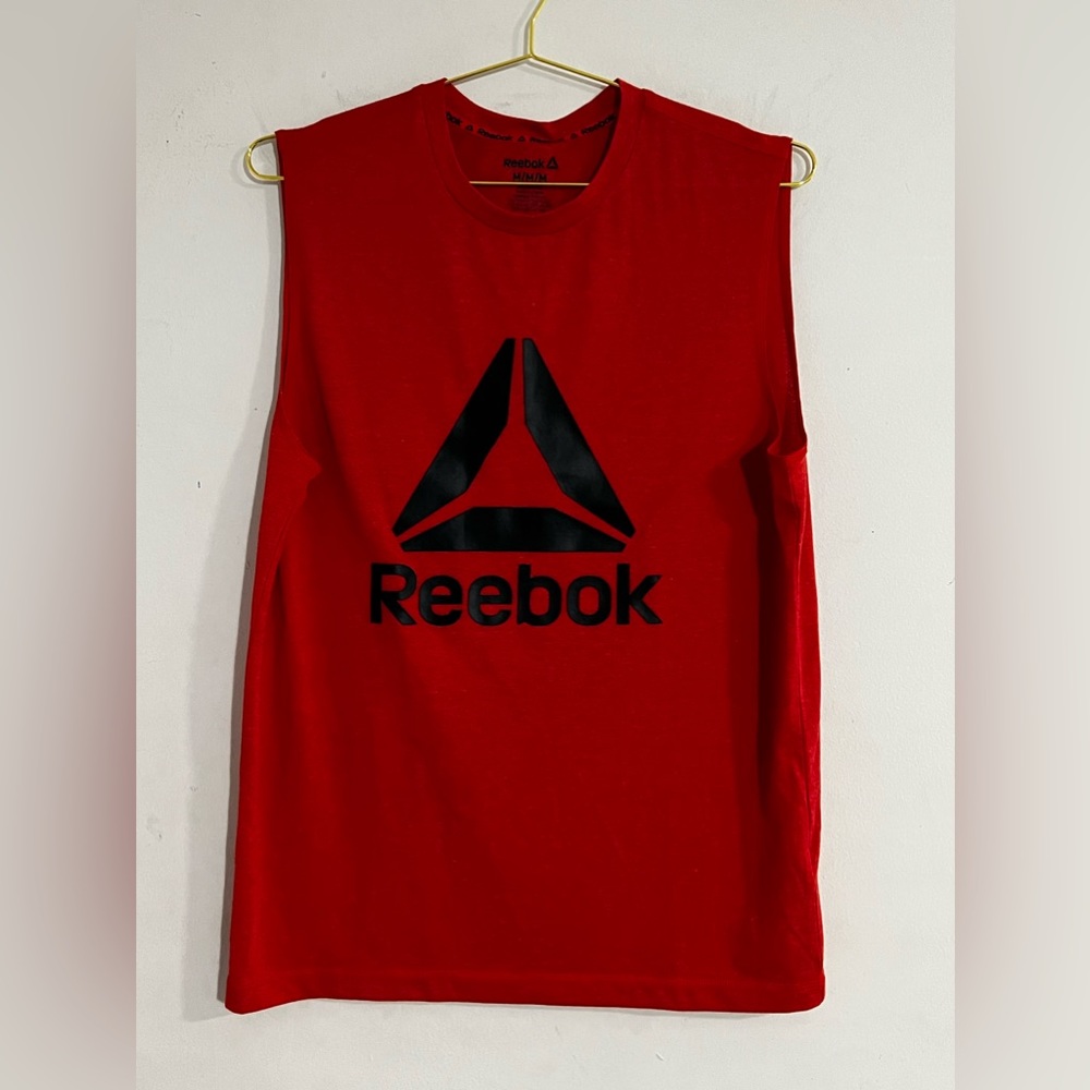 reebok shirt mens medium red shirt sleeveless